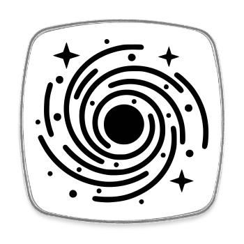 Galaxie & Schwarzes Loch | Universum Symbol - Viereckiger Kühlschrankmagnet - Weiß - Vorne