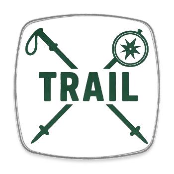 Trail Adventure Compass and Blades - Square fridge magnet - white - Front