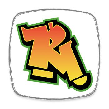 Graffiti Font Wildstyle 01 Letter 'R' - Square fridge magnet - white - Front