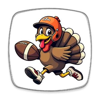 Thanksgiving Football Truthahn - Viereckiger Kühlschrankmagnet - Weiß - Vorne