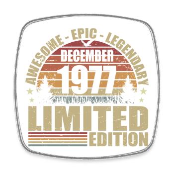 December 1977 - Limited Edition December 1977 - Square fridge magnet - white - Front