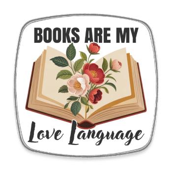 Books are my love language - Viereckiger Kühlschrankmagnet - Weiß - Vorne