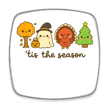 Es ist die Jahreszeit Cute Holiday Crew, Weihnachten - Viereckiger Kühlschrankmagnet - Weiß - Vorne
