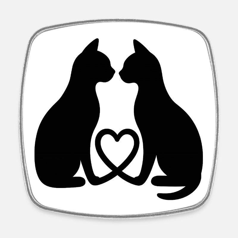 Amour des chats - Magnet carré - blanc