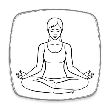Femme méditante dans le lotus – Yoga et pleine conscience - Magnet carré - blanc - Devant