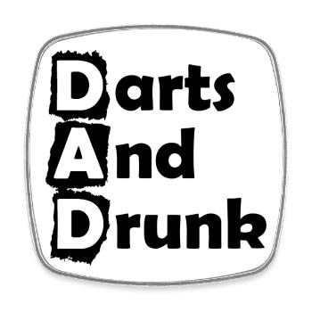 Dart,Darts and Drunk DAD - Viereckiger Kühlschrankmagnet - Weiß - Vorne