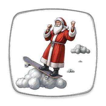 SANTA SKATE - spirit of Christmas - Square fridge magnet - white - Front