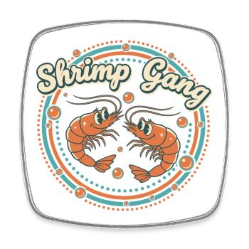 Shrimp Gang - Viereckiger Kühlschrankmagnet - Weiß - Vorne