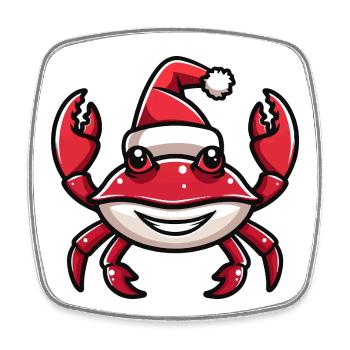 Crab Crab Christmas - Square fridge magnet - white - Front