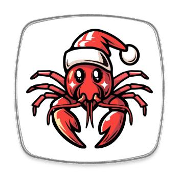 Hummer Krebs Weihnachten - Viereckiger Kühlschrankmagnet - Weiß - Vorne