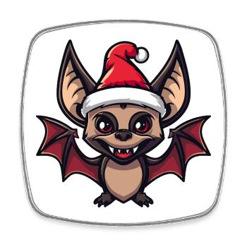 Fledermaus Weihnachten - Viereckiger Kühlschrankmagnet - Weiß - Vorne