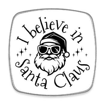 I believe in Santa - Square fridge magnet - white - Front