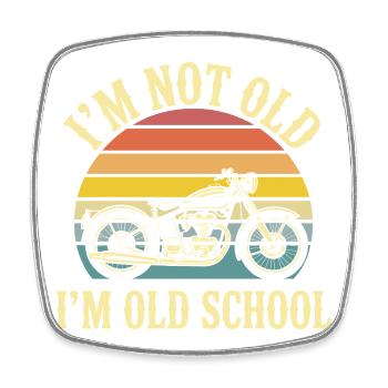 Biker motorcycle biker I'm not old - Square fridge magnet - white - Front