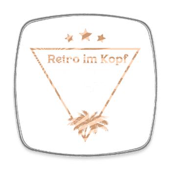 Retro im Kopf, Modern im Herz - Viereckiger Kühlschrankmagnet - Weiß - Vorne