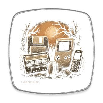 Nostalgie rétro – J’étais si jeune Tee - Magnet carré - blanc - Devant
