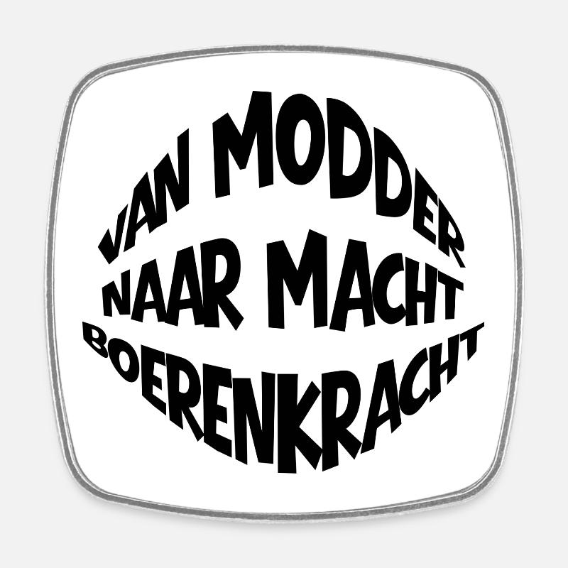 Farmer's power - Square fridge magnet - white