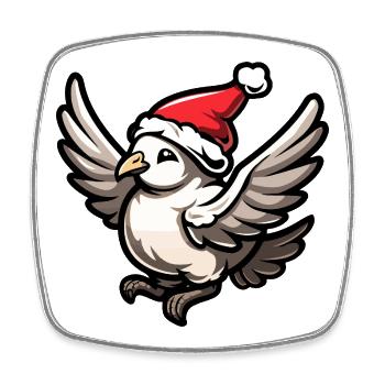 Taube Vogel Weihnachten - Viereckiger Kühlschrankmagnet - Weiß - Vorne