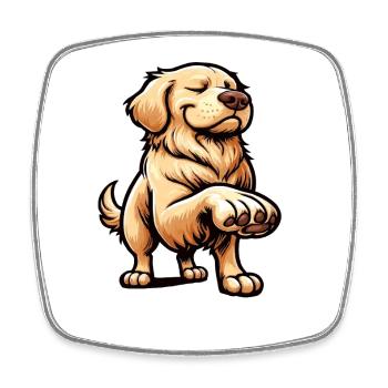 Sprich mit der Pfote Golden Retriever Goldie  - Viereckiger Kühlschrankmagnet - Weiß - Vorne