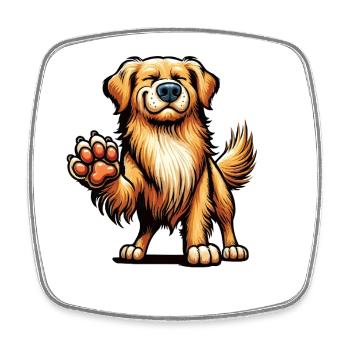 Sprich mit der Pfote Golden Retriever Goldie  - Viereckiger Kühlschrankmagnet - Weiß - Vorne