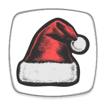 Red Christmas Hat - Square fridge magnet - white - Front