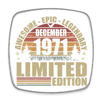 Décembre 1971 - Édition Limitée Décembre 1971 - Magnet carré - blanc - Devant