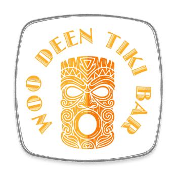 Tiki Bear - Masque, Tiki Bar Shirt Retro Design - Magnet carré - blanc - Devant