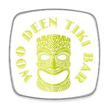Tiki Bar, T-shirts Mask Retro Design et plus encore - Magnet carré - blanc - Devant
