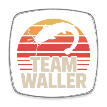 Wels Waller angeln Sportfischer Team Waller - Viereckiger Kühlschrankmagnet - Weiß - Vorne