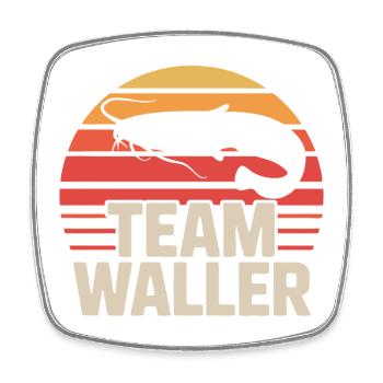 Wels Waller angeln Sportfischer Team Waller - Viereckiger Kühlschrankmagnet - Weiß - Vorne