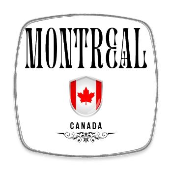 Souvenir Montreal, Montreal Canada - Square fridge magnet - white - Front