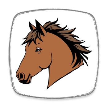 Chevaux T-shirt Cadeau Cavalier - Magnet carré - blanc - Devant