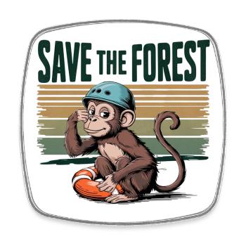 Save the Forest Nature Ecology Green Action Gift - Viereckiger Kühlschrankmagnet - Weiß - Vorne