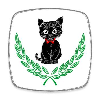 Black in Laurel Wreath - Square fridge magnet - white - Front