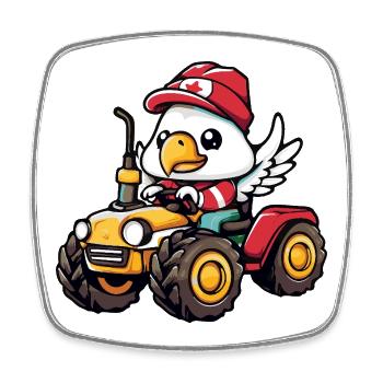 Eagle Tractor Farmer - Magnet carré - blanc - Devant