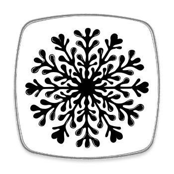 Snowflake Winter Icon - Square fridge magnet - white - Front