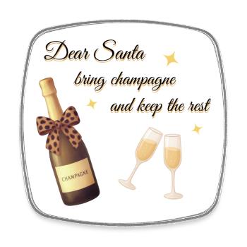 Dear Santa Design  - Square fridge magnet - white - Front