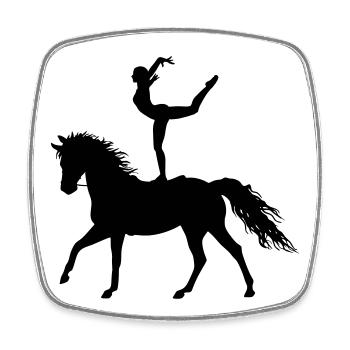 Vaulting Acrobatics Equestrian Riding Horse Colorful - Square fridge magnet - white - Front