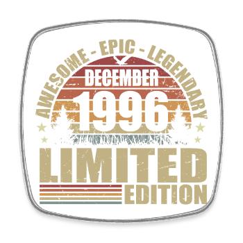 December 1996 - Limited Edition December 1996 - Square fridge magnet - white - Front