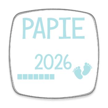 Opa 2026 schenkt zukünftigen Großvater - Viereckiger Kühlschrankmagnet - Weiß - Vorne