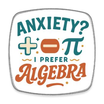 Algebra statt Angst - Viereckiger Kühlschrankmagnet - Weiß - Vorne
