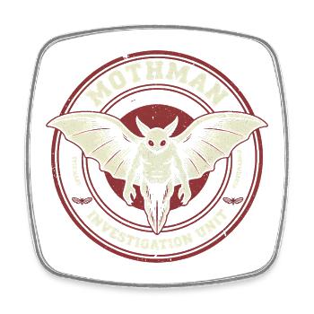 Mothman Investigation Unit Funny Cryptid M - Square fridge magnet - white - Front