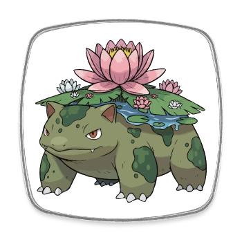 Lotus Turtle Dream - Square fridge magnet - white - Front