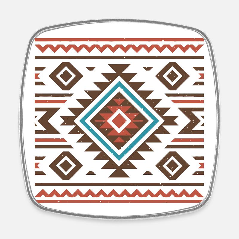 Native American Art - Square fridge magnet - white