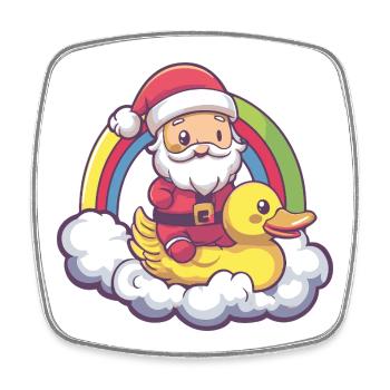 Ente Weihnachtsmann Weihnachten - Viereckiger Kühlschrankmagnet - Weiß - Vorne