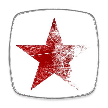 Étoile rouge utilisée Look communiste de l’Union soviétique - Magnet carré - blanc - Devant