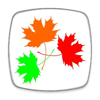 Tricolor Maple - Square fridge magnet - white - Front