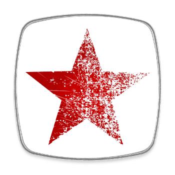 Étoile rouge Vintage Look Union communiste soviétique - Magnet carré - blanc - Devant