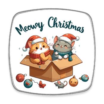 Meoy Christmas süße Weihnachts Katzen - Viereckiger Kühlschrankmagnet - Weiß - Vorne