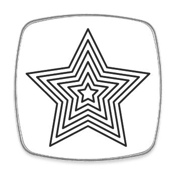 star - Square fridge magnet - white - Front