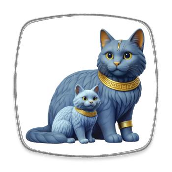 ROYAL KITTEN - animals - Square fridge magnet - white - Front